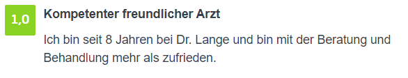 Bewertung - Stirnfalten Behandlung in Berlin